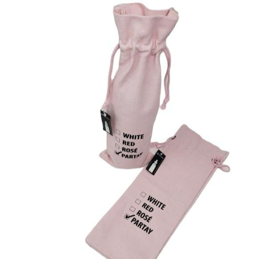 Wine Bottle  Cloth Re-usable bag - Pink